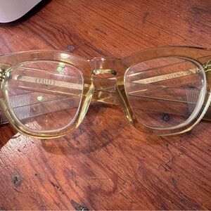 Cubitts Gold Green Clear Frame Glasses
